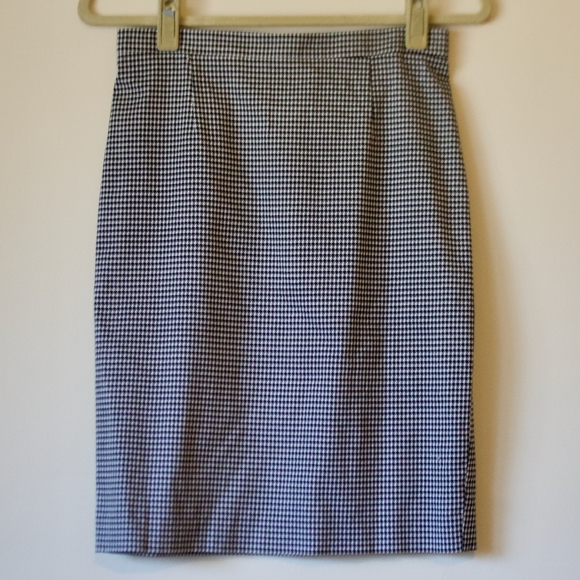 Jacob | Houndstooth Black White Cotton Pencil Skirt - Picture 1 of 6